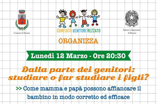 12 Marzo l’ incontro “dalla parte dei genitori studiare o far studiare i figli?” presso Sala Civica Italo Calvino