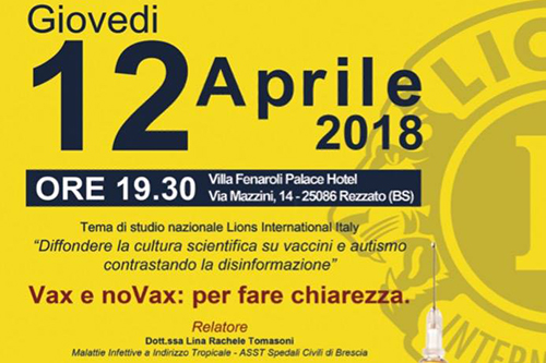 12 Aprile | “Vax e noVax” a Villa Fenaroli, fare chiarezza su vaccini e autismo