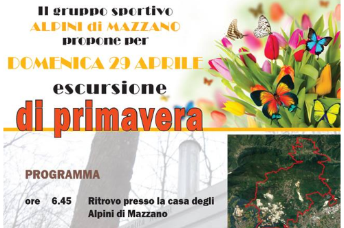 29 Aprile |  “Escursione di primavera”