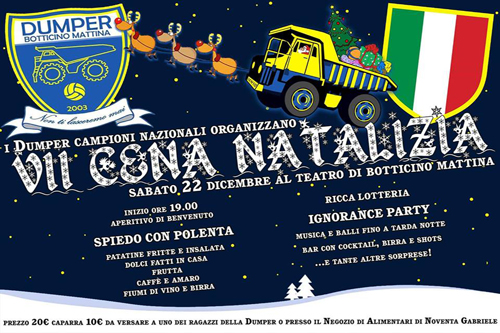 22 Dicembre | “Cena Natalizia” dei Dumper di Botticino Mattina