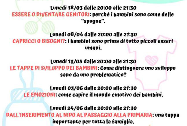Programma incontri 2019