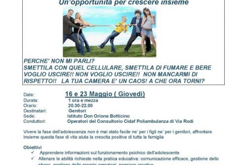 Essere genitori di figli di adolescenti, appuntamento