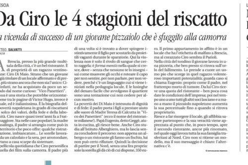 Il direttore Salvatti parla della storia di Ciro su Avvenire