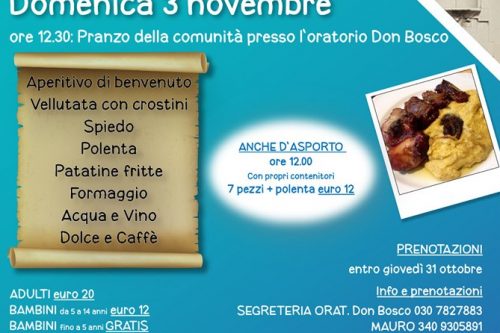 Rezzato, entro domani iscrizioni pranzo della comunità