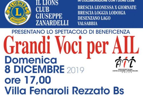 Grandi Voci per Ail l’8 dicembre Grandi Voci per Ail l’8 dicembre