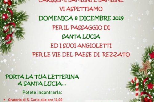 A Rezzato l’8 dicembre arriva Santa Lucia