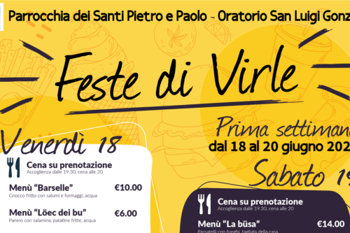 Due weekend di ‘Feste di Virle’ presso l’oratorio San Luigi Gonzaga