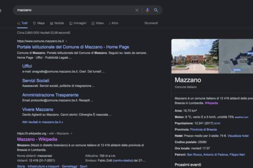 Curiosità: google si sbaglia su Mazzano