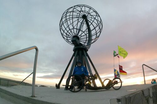 Maurizio Antonini è attivato a Capo Nord in 39 giorni: 4.000 km in handbike